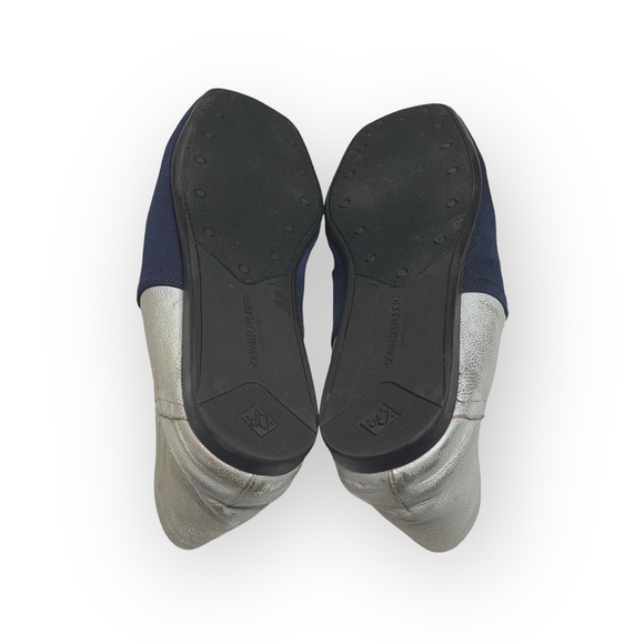 Donald J Pliner® ༄ Audra Leather Espadrille Flats ༄ Navy + White Metallic ༄ 9.5M - Picture 11 of 16